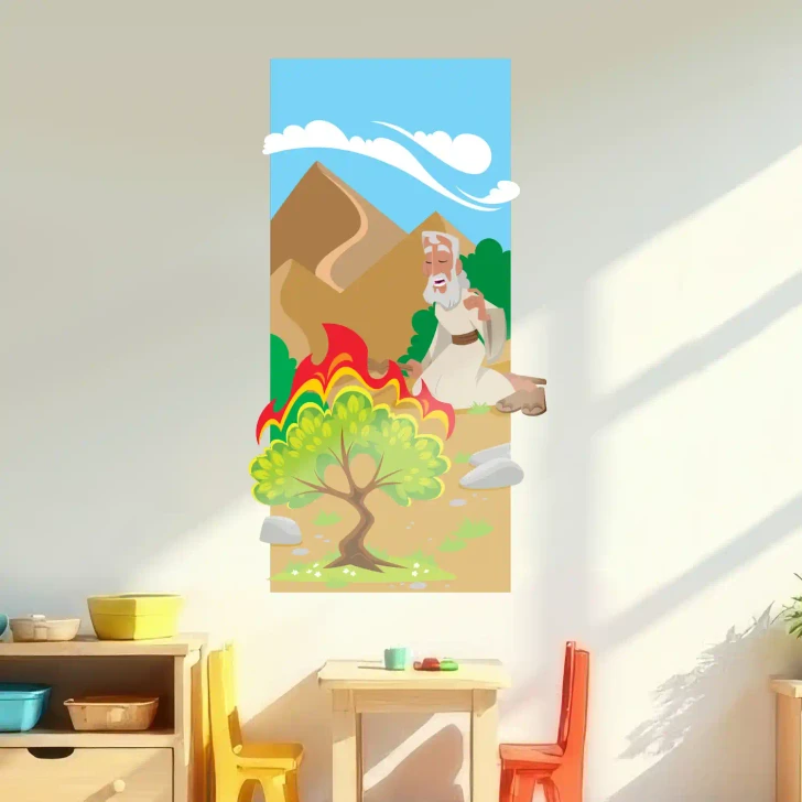 Exodus burning bush wall decal for homeschool learning