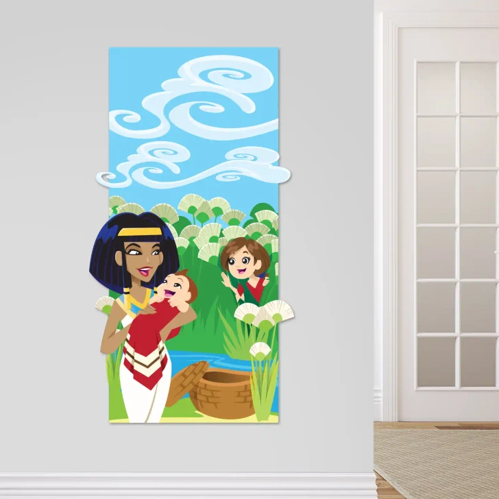 Baby Moses homeschool learning wall decal for children