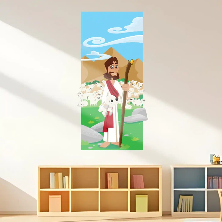 Jesus and sheep VBS wall decal for children
