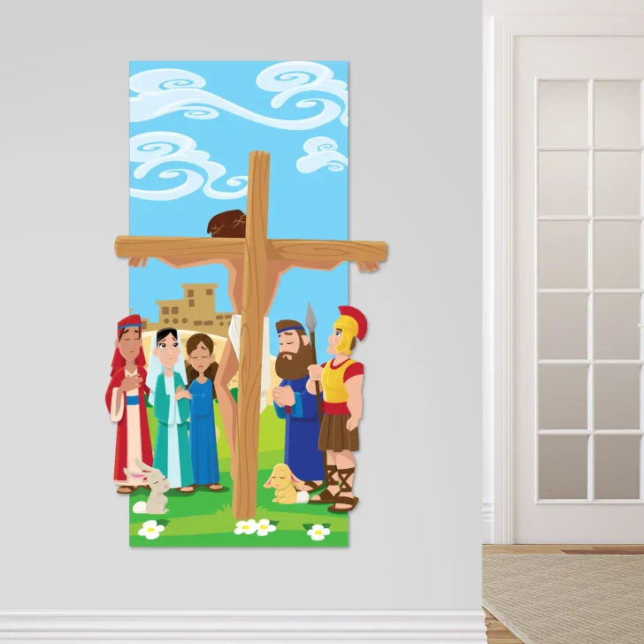 Good Friday Jesus cross wall decal VBS kids church Easter decor