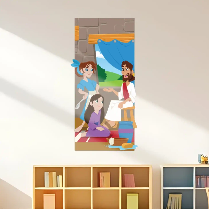 Mary and Martha Bible story wall decal
