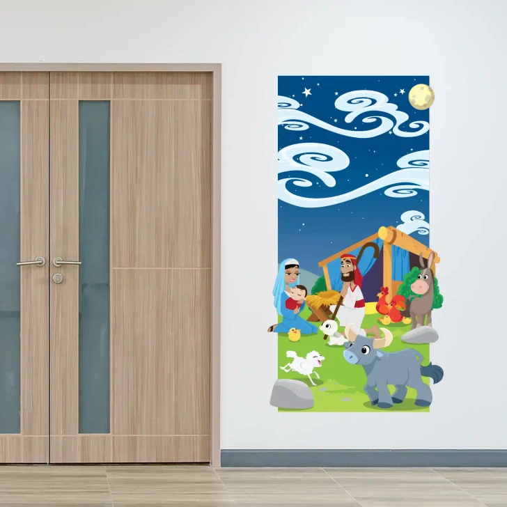 Mary Joseph baby Jesus Nativity wall decal
