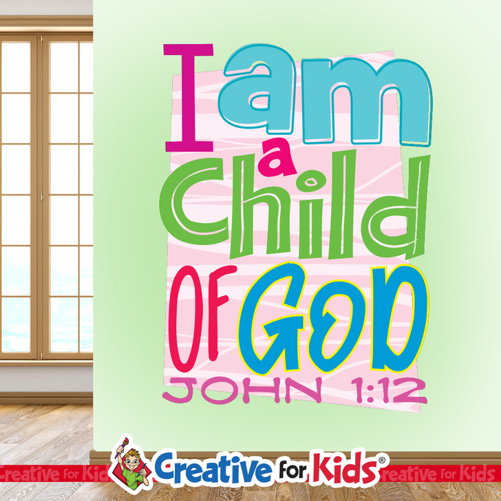 John 1:12 Bible verse wall decal for Sunday school classroom