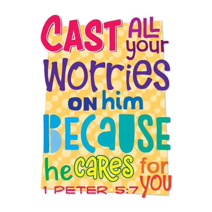 Cast All Your Worries On Him Bible Verse Wall Decal