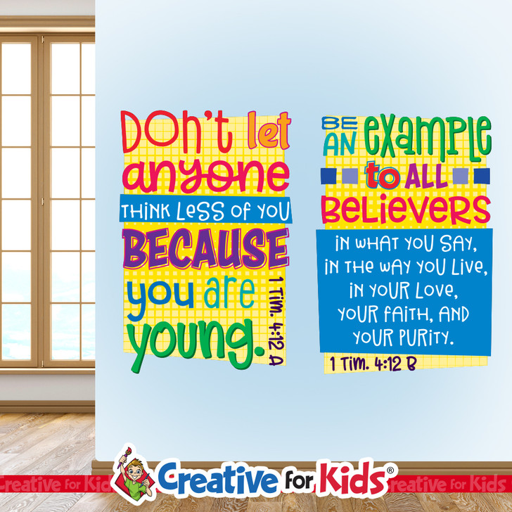 Set of two Christian wall decals teaching young believers to lead by example.