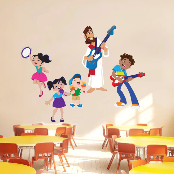 Follow Jesus Wall Decal – colorful, faith-based kids wall art for Sunday School, kids church, or Children's Ministry