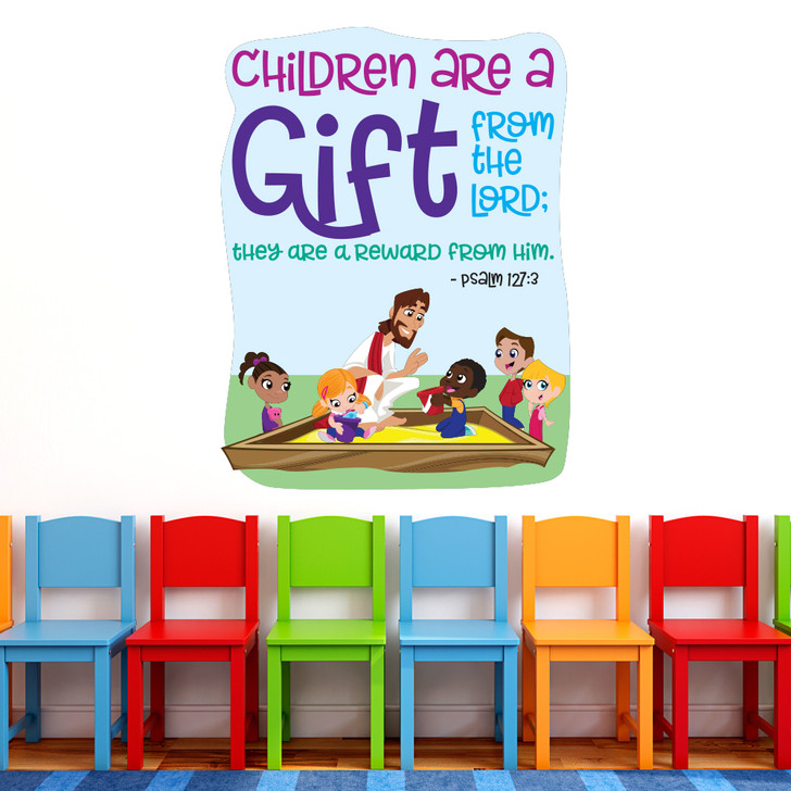 Psalm 127:3 children are a gift wall decal church nursery