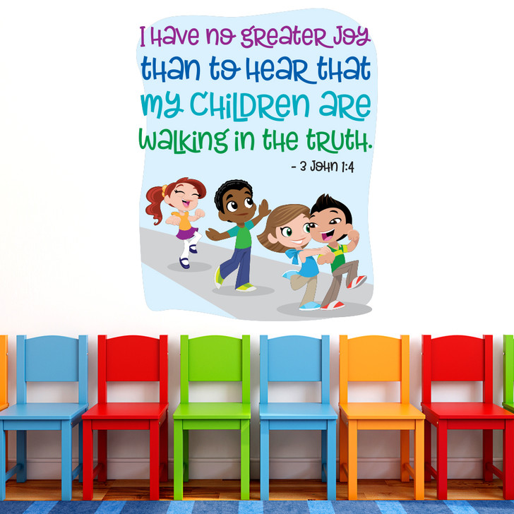 3 John 1:4 children walking in truth wall decal Sunday school