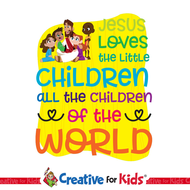 Jesus Loves The Little Children Bible Verse Wall Decal is a delightful way to welcome Preschoolers and families to your Nursery, PreK, Preschool, Sunday School classroom, or Children's Ministry hallway.