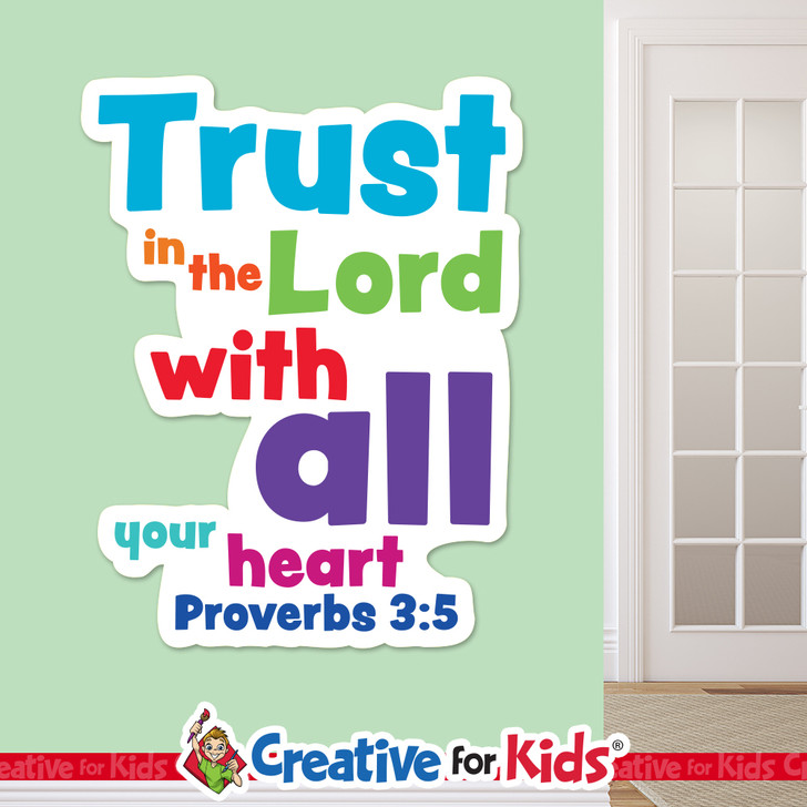Proverbs 3:5 Trust in the Lord wall decal in Sunday school room
