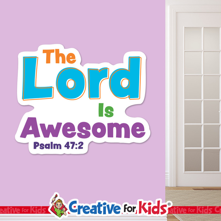 The Lord is awesome White Trim Scriptures are creatively designed to draw kids and family's attention to encouraging Bible verses. Great for your Kids Church, Sunday School, or Children's Ministry.