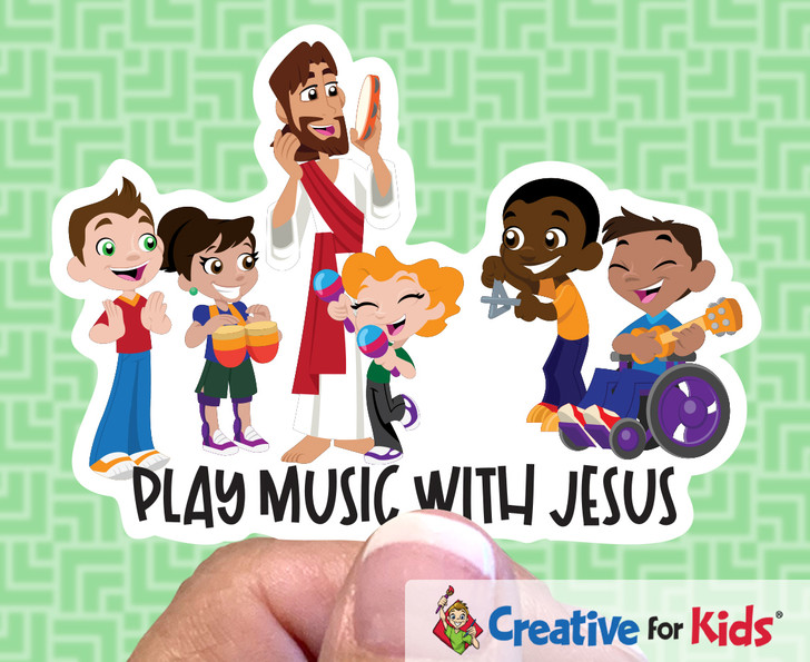 Playing Music Worshiping With Jesus Tiny Sunday School Stickers are a great resource if you need a gift, reward, or prize for volunteers or kids. Great for your Kids Church, Sunday School or Children's Ministry.