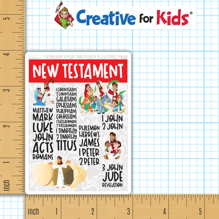 Books of the Bible w/ Characters 2 set  Tiny Sunday School Stickers are a great resource if you need a gift, reward, or prize for volunteers or kids. Great for your Kids Church, Sunday School or Children's Ministry.