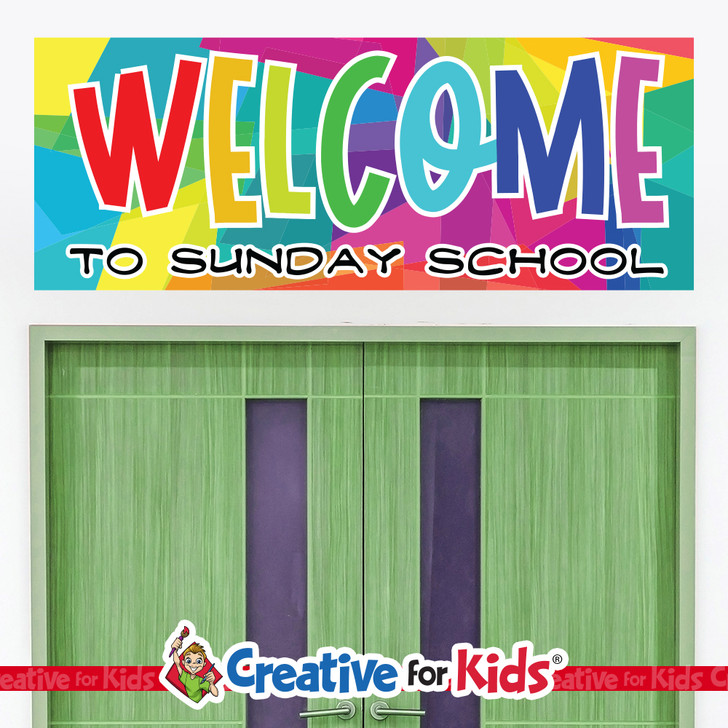 Colorful Welcome To Sunday School Horizontal Banner Welcome everyone into your Children's Ministry, Kids Church or Sunday School with this attention getting welcome and greeting Banner. We have many to choose from.