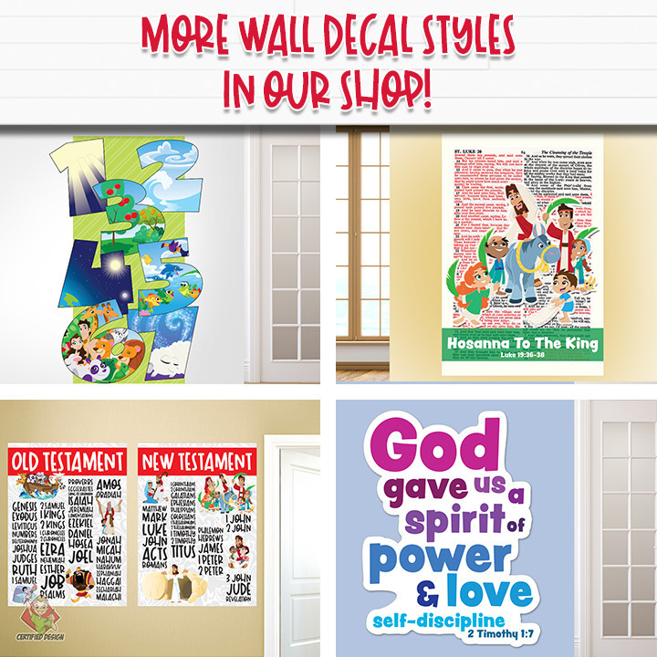 Jesus Teaching in Temple Elementary Bible Story Wall Decal will bring the stories of the Bible to life on the walls of your Sunday School, kids church, or Children's Ministry hallways.