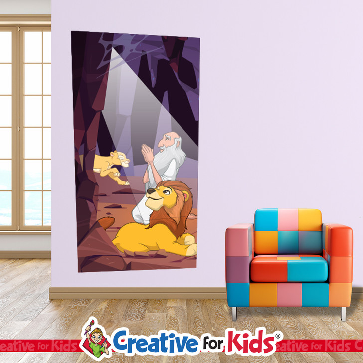 Daniel in the Lion's Den Elementary Bible Story Wall Decal will bring the stories of the Bible to life on the walls of your Sunday School, kids church, or Children's Ministry hallways.