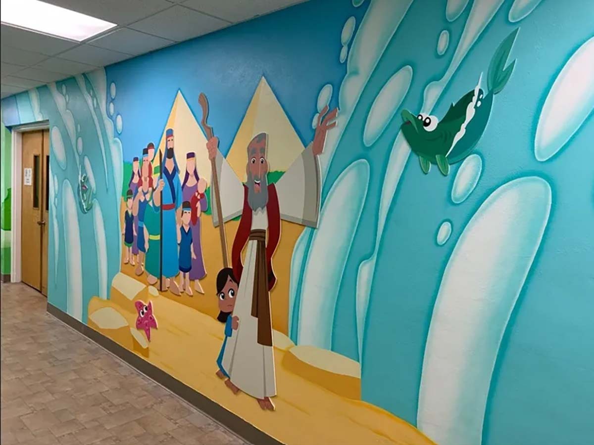 Randy designed products featuring a playful, preschool art style tailored for Sunday school settings