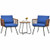 3 Pieces Patio Bistro Furniture Set with Armrest and Soft Cushions