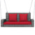 2-Person Patio PE Wicker Hanging Porch Swing Bench Chair Cushion 800 Pounds-Red - Color: Red