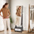 47 Inch Lockable Jewelry Cabinet Armoire with 3-Color LED Lights-Brown