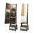 47 Inch Lockable Jewelry Cabinet Armoire with 3-Color LED Lights-Brown