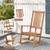 Patio Rocking Chair Ergonomic High-Back Outdoor Rocker with Smooth Rocking Base - Color: Natural