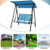 2-Seat Outdoor Canopy Swing with Comfortable Fabric Seat and Heavy-duty Metal Frame-Navy - Color: N