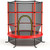 55 Inch Kids Recreational Trampoline Bouncing Jumping Mat with Enclosure Net-Red - Color: Red