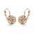 ROSE IS A ROSE 18kt Rose Crystal Earrings In White Yellow And Rose Gold Plating
