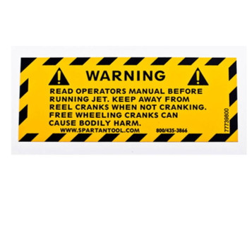 Spartan Tool Decal,Caution Manual/Reel - 77739800