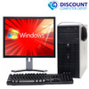 Cheap, used and refurbished FAST HP Tower Windows 10 Desktop Computer PC Dual Core 4GB 17" LCD WiFi