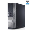 Right Side View Dell 7010 SFF Desktop Computer Core i3 16GB 128GB SSD Windows 10 Home Dual 19" LCD Keyboard and Mouse