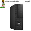 Right Side View Dell Gaming PC T1700 SFF Xeon 16GB 512GB SSD Wi-Fi GT1030 Graphics with 24" LCD Monitor Windows 10 Refurbished Computer