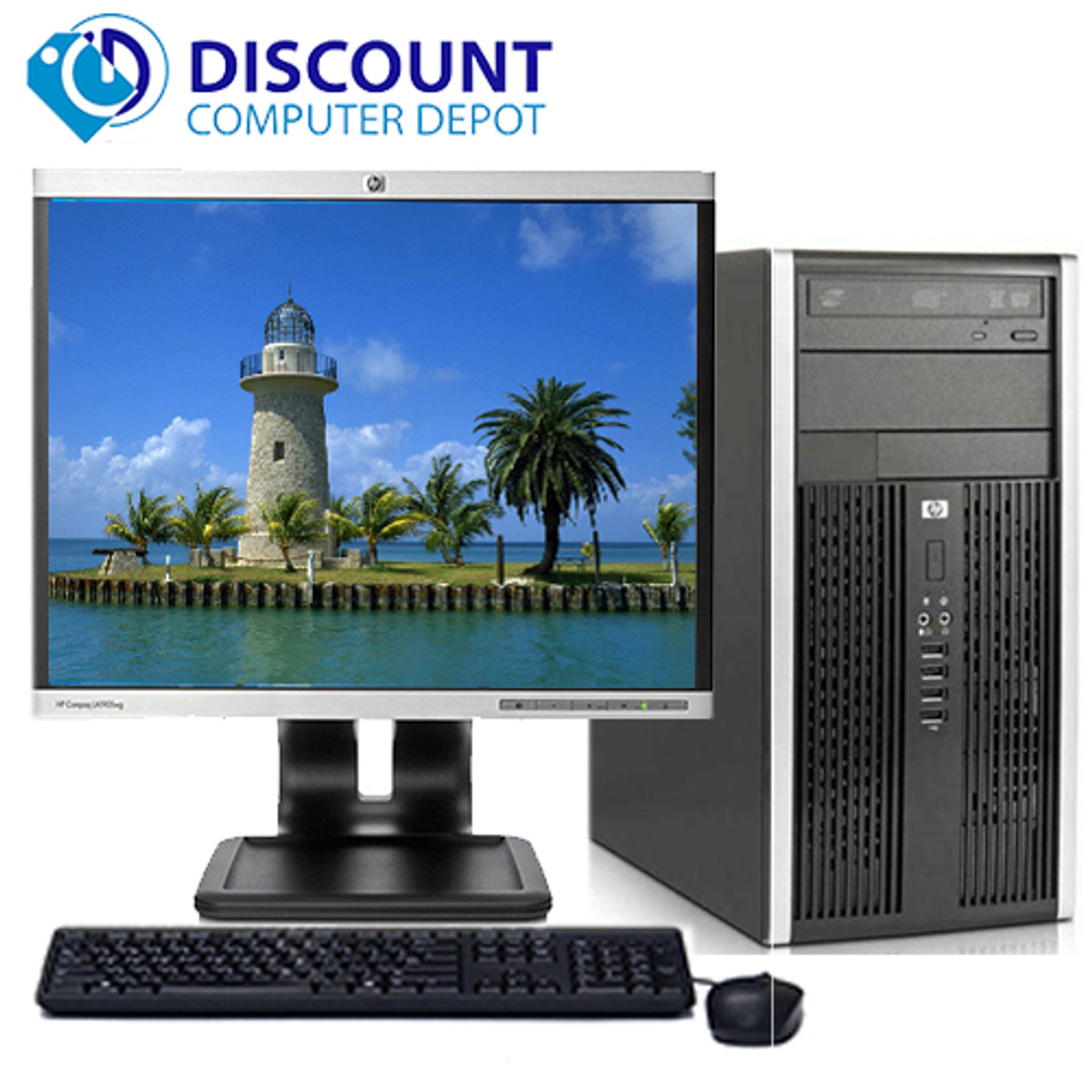 HP Pro Desktop Computer Tower Core i3 4GB 250 19LCD Windows 10 Wifi DVD-RW