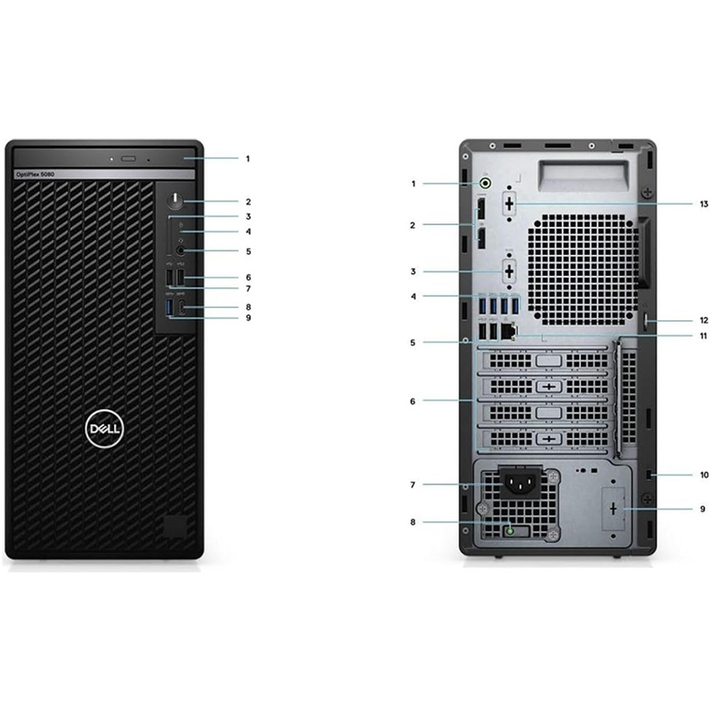 Dell OptiPlex 5080 Tower Intel Core i5 10th Gen 8GB RAM 500GB HDD