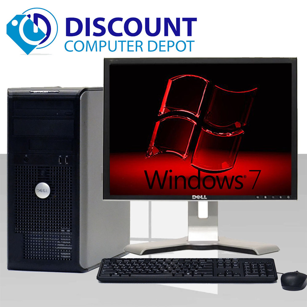 Dell Windows 7 Pro Desktop Computer Core 2 Duo PC 4GB RAM 1TB DVDRW WiFi  19