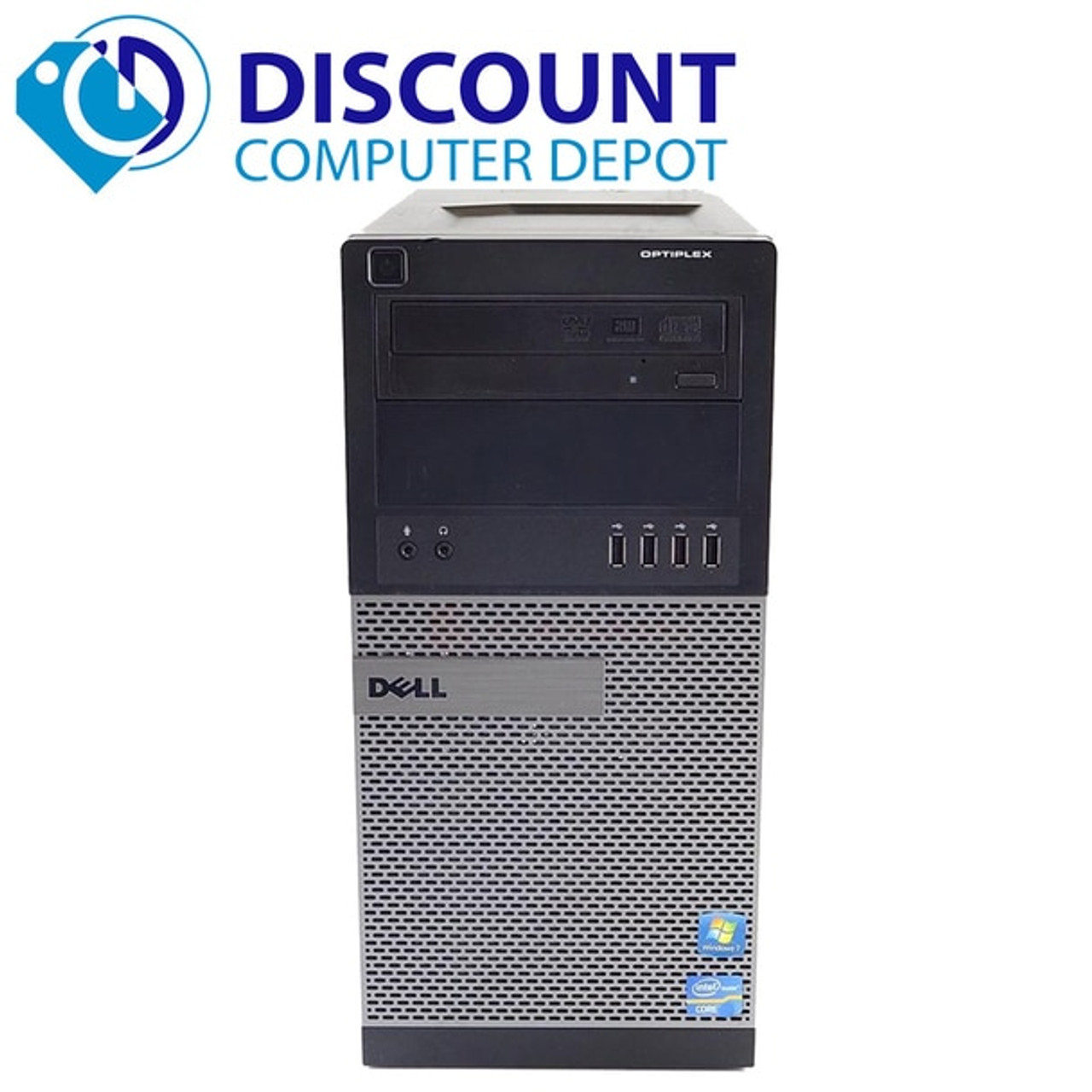 Dell PC Computer Desktop CORE i5 3.0GHz 4GB 1TB HD Windows 10 W/Dual 19 -  Used 