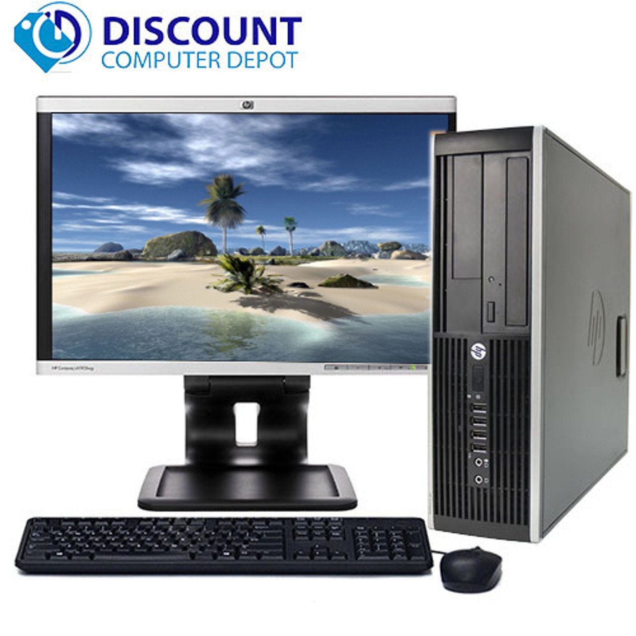 Fast HP Desktop Computer Core i5 3.1GHz Windows 10 Home 8GB RAM 500GB HD  19 LCD and WIFI