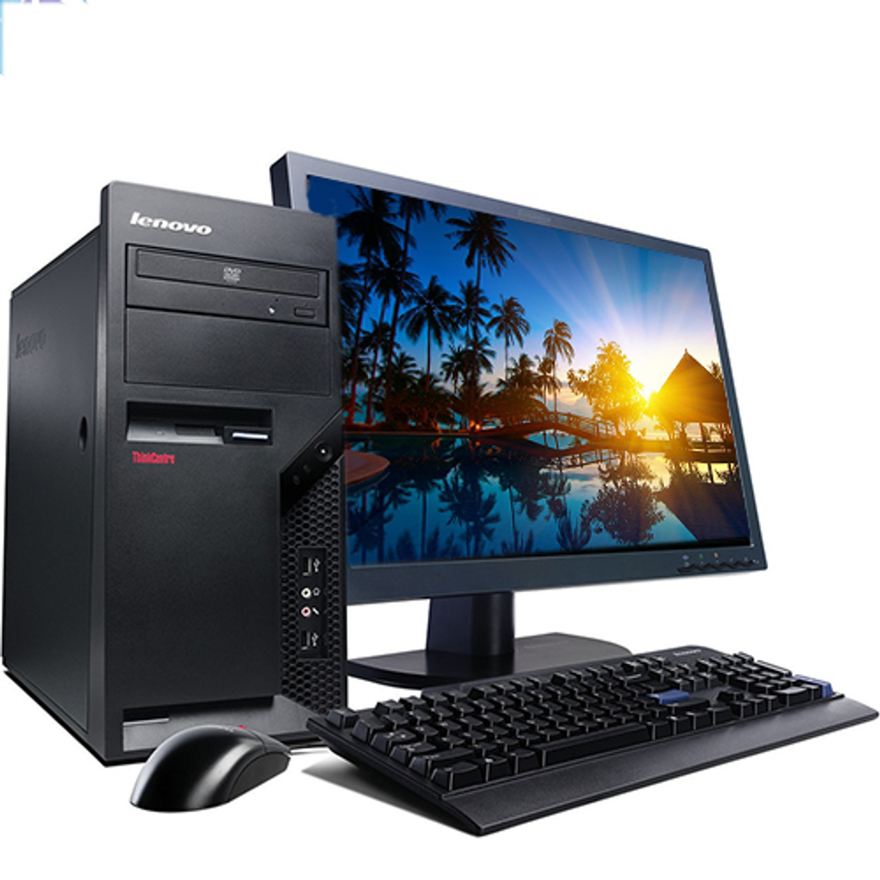 Lenovo Windows 10 Pro Desktop Computer Pc Core 2 Duo 2 13ghz 4gb W 17 Lcd