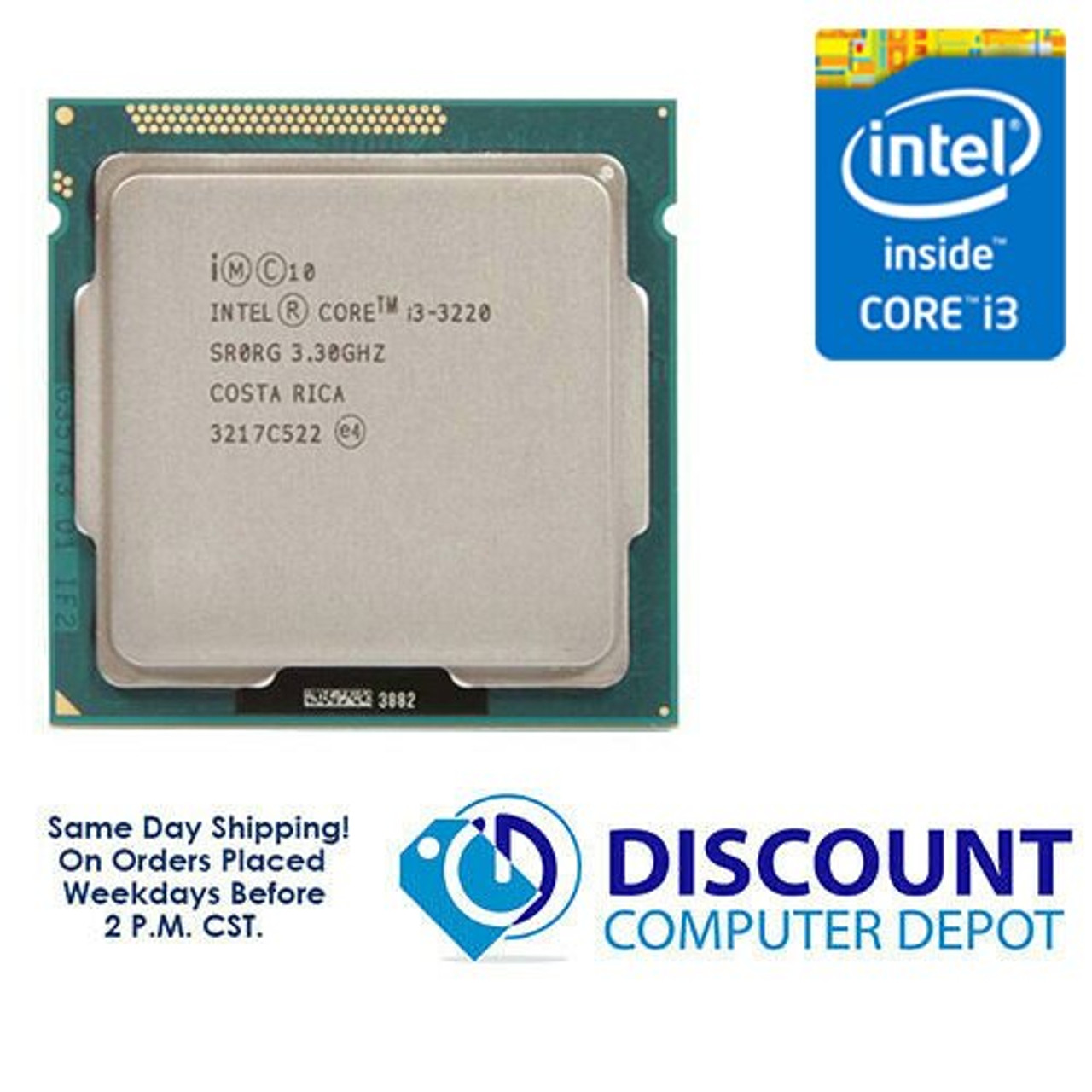 Intel Core i3-3220 3.30GHz Dual-Core CPU Computer Processor LGA1155 Socket  SR0RG