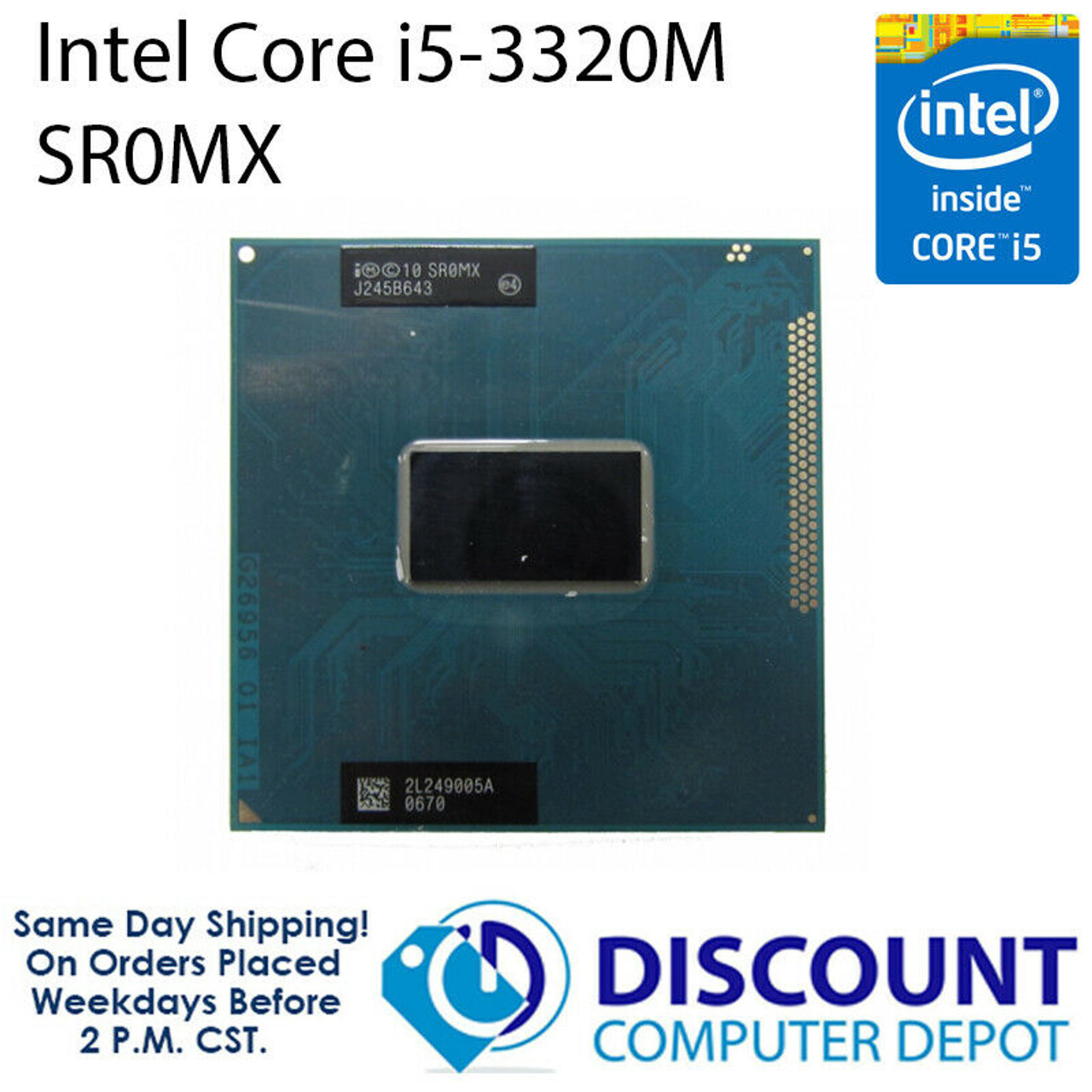 Intel Core i5-3320M 2.6 GHz Laptop CPU Processor SR0MX PGA 988 G2 Socket