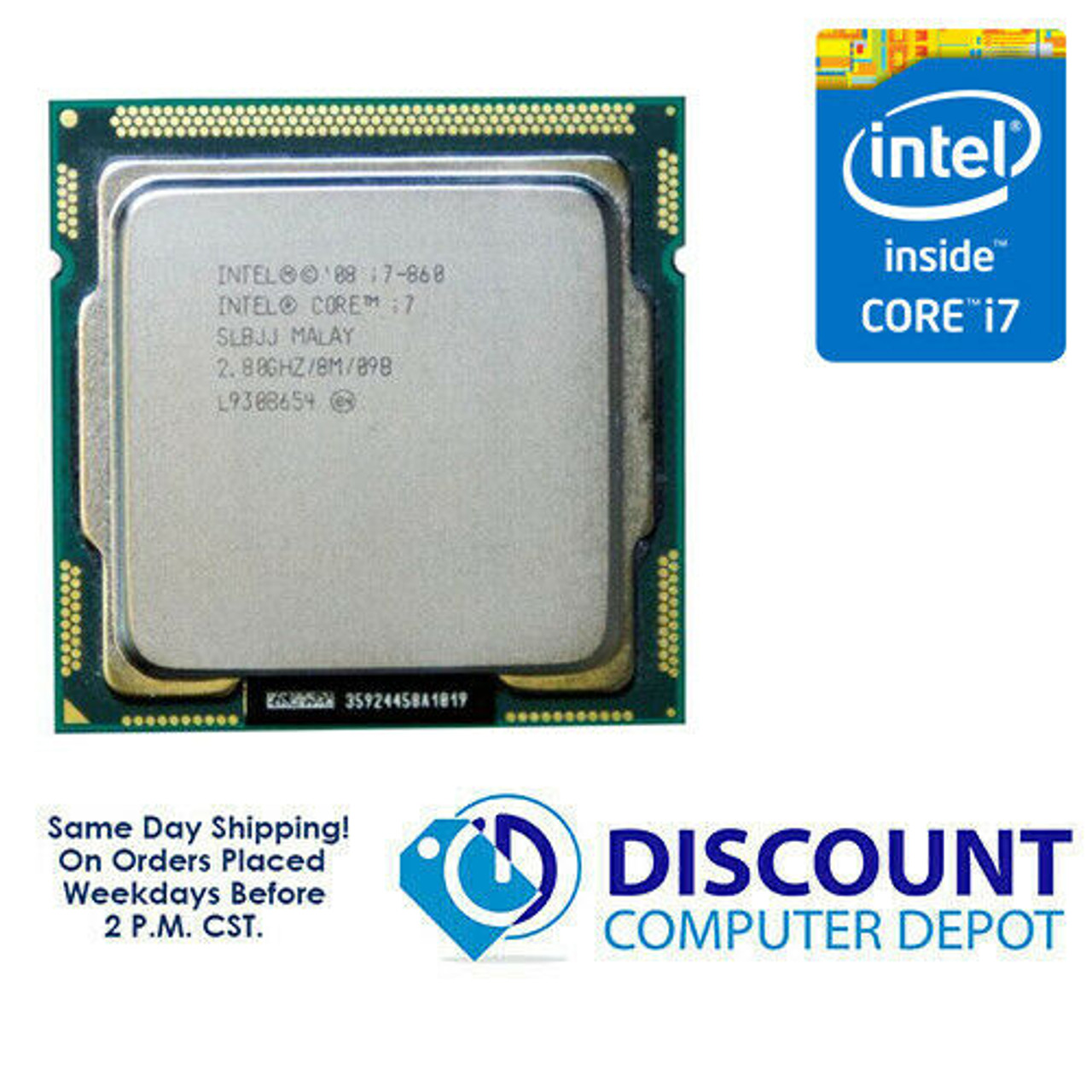 Intel Core i7-860 2.80GHz Quad-Core CPU Computer Processor LGA1156 Socket  SLBJJ