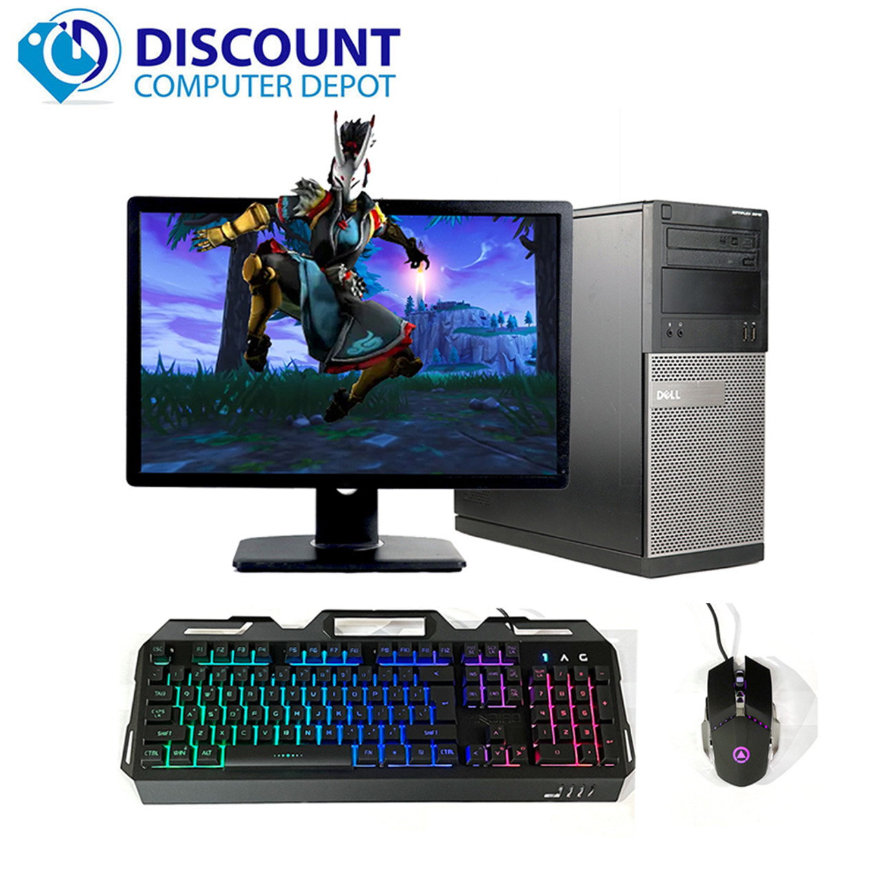 Refurbished: BTO RGB Gaming Desktop Computer PC, Intel Core i7 6th Gen,  16GB DDR4 Ram, 512GB SSD, NVIDIA GeForce GT 1030 DDR5, HDMI, RGB Set, 22  Inch Monitor, WiFi, Windows 10 Pro (