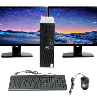 Dell OptiPlex 3050 SFF Desktop Computer Core i5 7th gen Processor 16GB RAM 512GB SSD Dual 24" Monitor Wi-Fi Windows 10 Pro