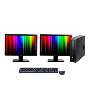 HP EliteDesk 800 G2 Desktop Computer Core i7 6th Gen 16GB/512 SSD/1TB HDD Windows 10 Pro Dual 24" LCD Monitor