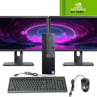 Dell OptiPlex 3060 SFF Intel Core i7-8700 8th Gen Hexacore 16GB RAM 1TB HDD HDMI Graphic Card 1030 Dual 22" Monitor Wi-Fi Mouse & Keyboard Windows 10 Professional