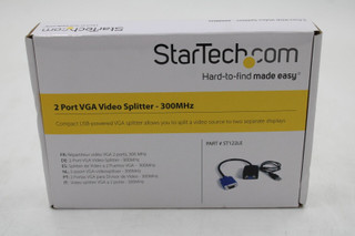 NEW STARTECH ST122LE 2 PORT VGA VIDEO SPLITTER 300 MHZ WIRED