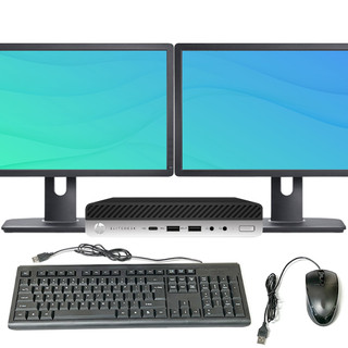 HP EliteDesk 800 G4 Mini Pc Intel i5 8th Gen 8GB RAM 256GB SSD Dual 19in LCD, Windows 11 Pro, Wi-Fi