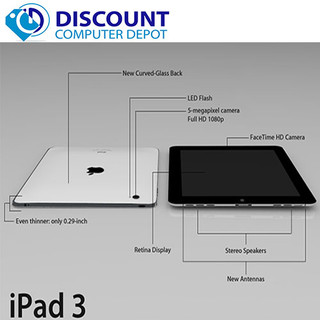 Apple iPad 3 16GB 9.7" HD Touchscreen Tablet  WiFi Bluetooth Excellent Condition