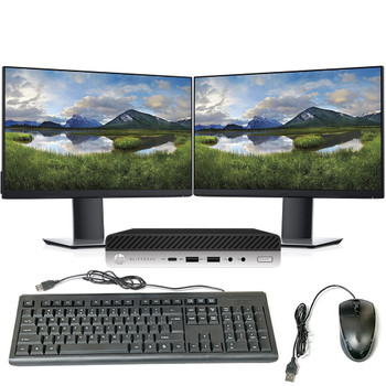 HP EliteDesk 800 G4 Mini Pc Intel i5 16GB RAM 512GB SSD Dual 22in